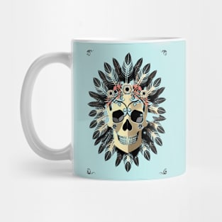 skull with feathers Mug